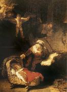 Rembrandt, The Sacred Family with angeles